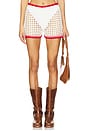 view 1 of 6 Bronwin Short in White & Red