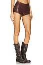 view 2 of 6 Gianna Faux Leather Shorts in Brown