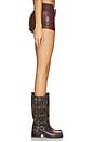 view 3 of 6 Gianna Faux Leather Shorts in Brown