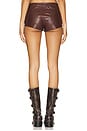 view 4 of 6 Gianna Faux Leather Shorts in Brown