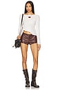 view 5 of 6 Gianna Faux Leather Shorts in Brown