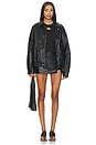 view 5 of 6 Miley Faux Leather Skort in Black