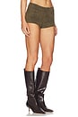 view 2 of 6 Frannie Faux Suede Short in Olive Green
