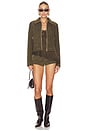 view 5 of 6 Frannie Faux Suede Short in Olive Green