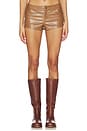 view 1 of 6 Gianna Faux Leather Shorts in Tan