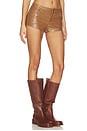view 2 of 6 Gianna Faux Leather Shorts in Tan