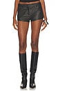 view 1 of 6 Attaya Faux Leather Micro Short in Black