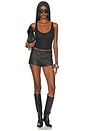 view 6 of 6 Attaya Faux Leather Micro Short in Black