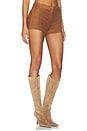 view 2 of 6 Priya Faux Suede Hot Short in Dark Brown