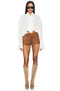 view 6 of 6 Priya Faux Suede Hot Short in Dark Brown