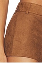 view 7 of 6 Priya Faux Suede Hot Short in Dark Brown