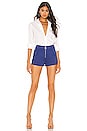 view 4 of 4 Fatima Zip Hot Short in Blue