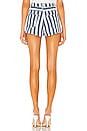 view 3 of 4 Sydney Striped Denim Shorts in Blue & White