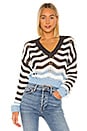 view 1 of 4 Shira Cropped Sweater in Blue & Grey