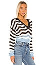 view 2 of 4 Shira Cropped Sweater in Blue & Grey