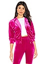view 1 of 4 Aja Velour Jacket in Hot Pink