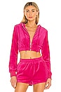 view 1 of 4 Paris Velour Jacket in Hot Pink