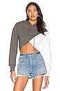 view 1 of 4 Anais Two Tone Hoodie in Grey Multi