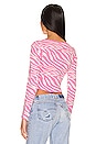 view 3 of 4 Maime Tie Front Cardigan in Pink Zebra