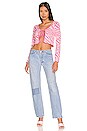 view 4 of 4 Maime Tie Front Cardigan in Pink Zebra
