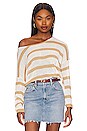 view 1 of 5 Adriana Knit Sweater in Taupe & White