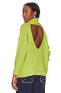 view 3 of 4 Luna Open Back Sweater in Lime Green