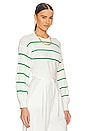 view 2 of 4 Sophia Stripe Sweater in White & Green