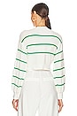 view 3 of 4 Sophia Stripe Sweater in White & Green