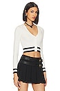 view 2 of 4 Nichole Cropped Sweater in White & Black