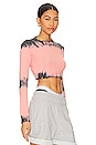view 2 of 4 Narelle Crop Sweater in Black & Pink