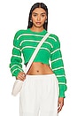 view 1 of 4 Sophia Stripe Sweater in Green & White