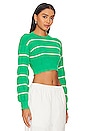 view 2 of 4 Sophia Stripe Sweater in Green & White