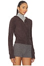 view 2 of 4 Amelia Zip Up in Chocolate Brown