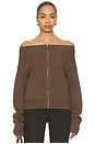 view 1 of 4 Lena Off Shoulder Sweater in Brown