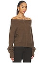 view 2 of 4 Lena Off Shoulder Sweater in Brown