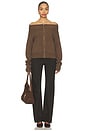 view 4 of 4 Lena Off Shoulder Sweater in Brown