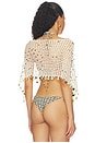 view 3 of 5 Maris Crochet Poncho in Ivory