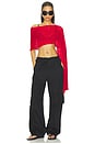 view 1 of 4 Miria Knit Cape Top in Red
