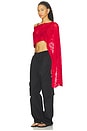 view 3 of 4 Miria Knit Cape Top in Red