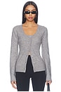 view 1 of 4 Amelie Button Front Sweater in Charcoal