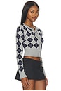 view 2 of 4 Danika Cardigan in Navy & Grey Argyle