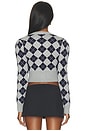 view 4 of 4 Danika Cardigan in Navy & Grey Argyle