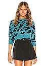 view 1 of 4 Veronica Cropped Leopard Sweater in Teal