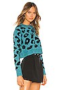 view 2 of 4 Veronica Cropped Leopard Sweater in Teal