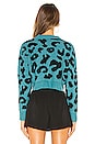 view 3 of 4 Veronica Cropped Leopard Sweater in Teal