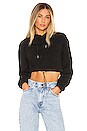 view 1 of 4 Nya Drawstring Cropped Hoodie in Black