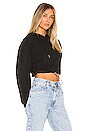view 2 of 4 Nya Drawstring Cropped Hoodie in Black
