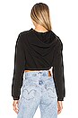 view 3 of 4 Nya Drawstring Cropped Hoodie in Black