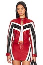 view 1 of 5 Jackie Faux Leather Moto Jacket in Red