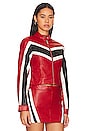 view 3 of 5 Jackie Faux Leather Moto Jacket in Red